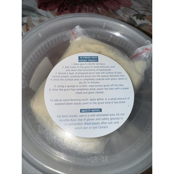 7 8 Oz Tubs Mosaic Mortar Grout BIM White X3 Pewter X2 Butter X2 All New Sealed - Picture 6 of 9